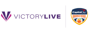 Victory Live logo next to the Capital One Orange Bowl logo.